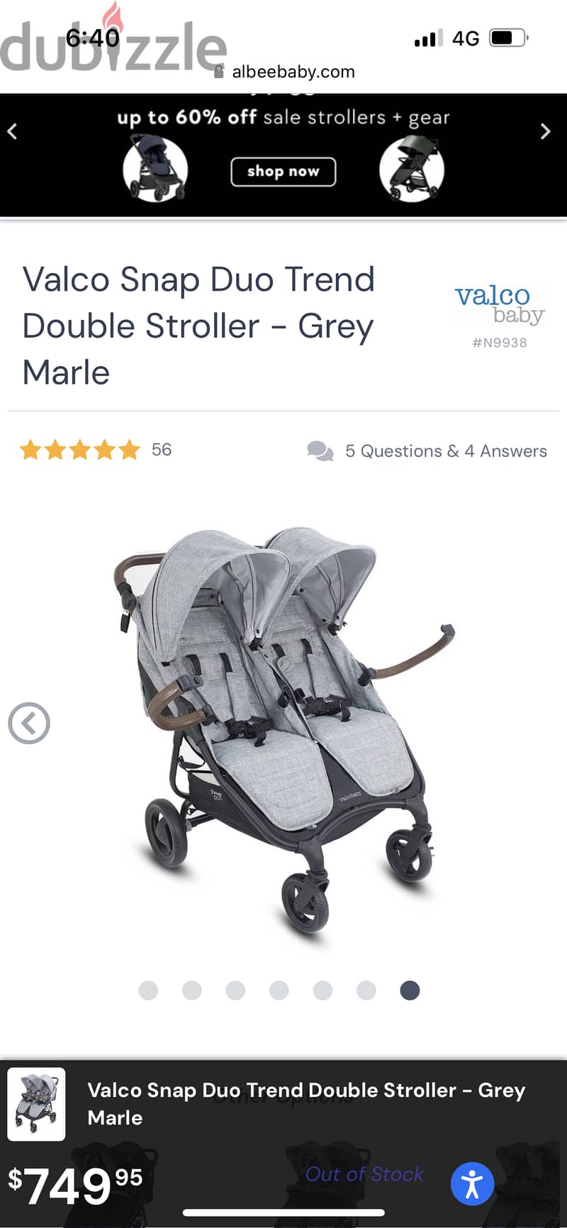 Light Weight Double Stroller used like New 7