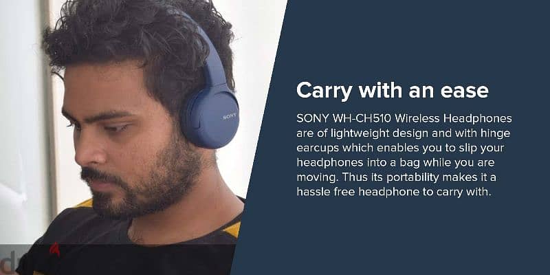 Sony WH-CH510 Wireless On-Ear Bluetooth Headphones Blue 7