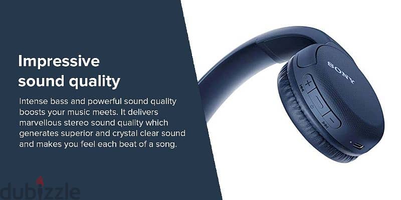 Sony WH-CH510 Wireless On-Ear Bluetooth Headphones Blue 8