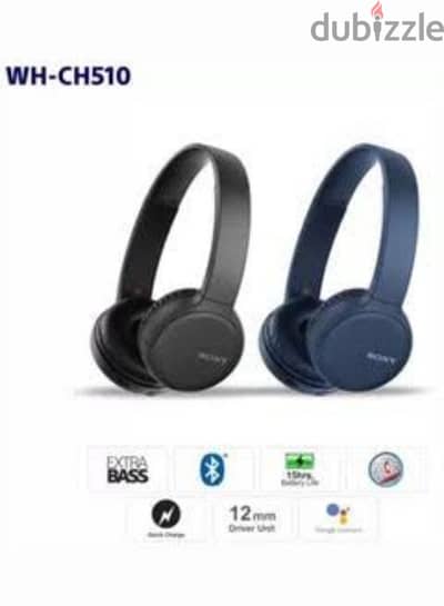 Sony WH-CH510 Wireless On-Ear Bluetooth Headphones Blue