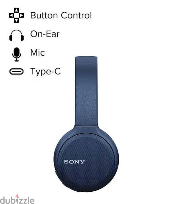 Sony WH-CH510 Wireless On-Ear Bluetooth Headphones Blue 1