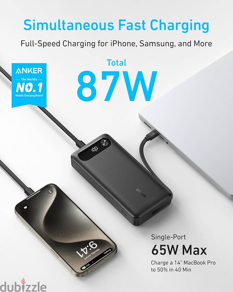 Anker 87w Power bank 20000mah+كونفرتر لتشغيل الراوتر عند انقطاع التيار 8