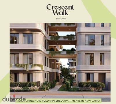 A 218 sqm apartment with 3 rooms, fully finished, for sale in Crescent Walk Compound by Makariz Company, in a very prime location in the 6th District