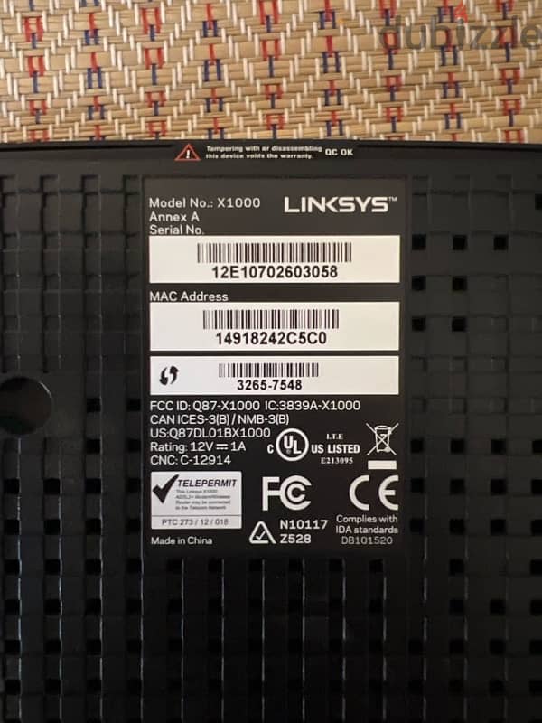 LinkSys x1000 ADSL2+ Modem 1