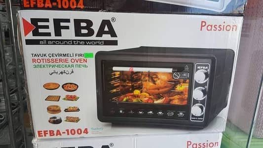 فرن تركي 40 لتر EFBA  وات 1500  صينية +رف+ سيخ المشواة + شوك التثبيت