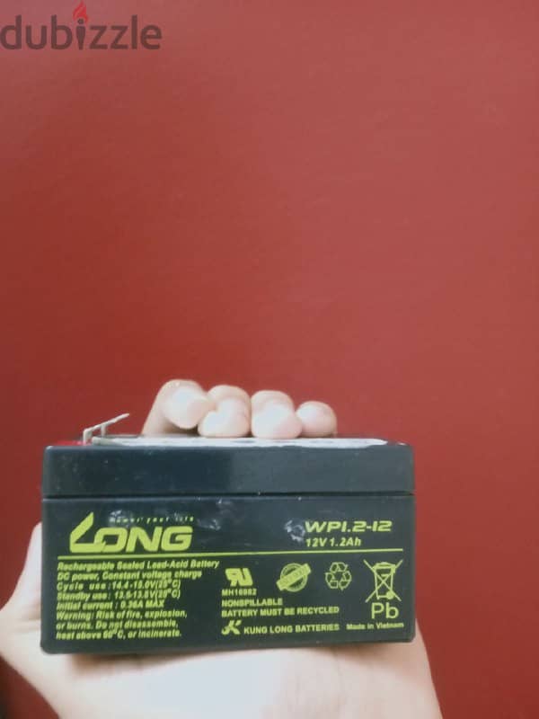 long Battery 12v, 1.2A 0