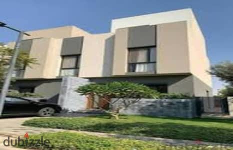 Twin house for rent, building area 375 meters, with a distinctive view on the landscape, with a tree wall, in Al Burouj Compound