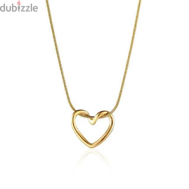 Stainless Steel Heart Shape سلسلة قلب 0