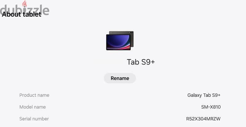 Samsung Tab S9 + 256GB 2