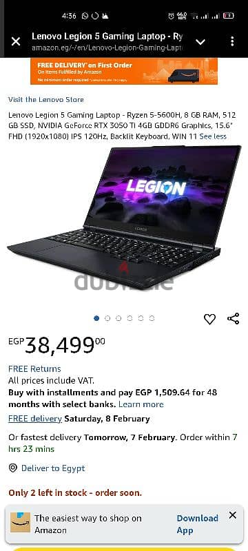 lenovo legion 5 RTX 3050 Ti 4GB 7