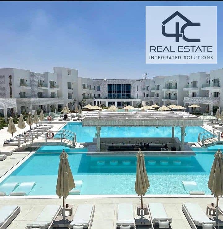 Chalet 175 m for sale with view on direct swimming pool with 50m terrace, delivery within months in Azha, Ain Sokhna 0