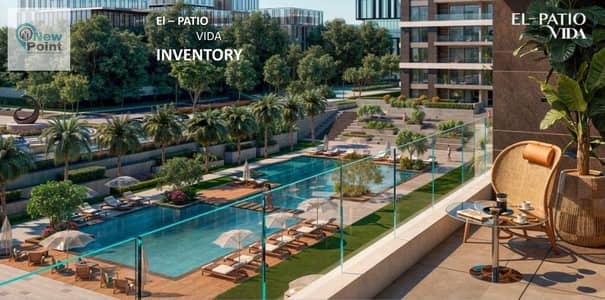 With only 5% down payment, own a 182 m apartment directly on the Ring Road in Patio Vida, New Cairo with Lavista