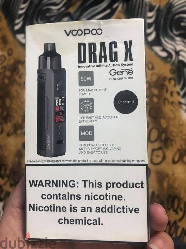 Vape Drag X جديده استعمال شهر معاها تانك mtl وعلبتها 3