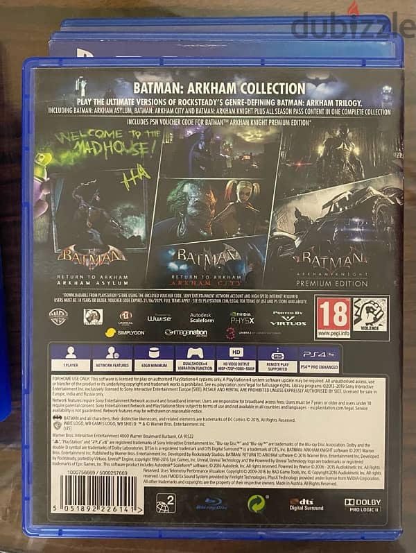 Batman: Arkham Collection - PS4 Cd 3 in one used for sale 1