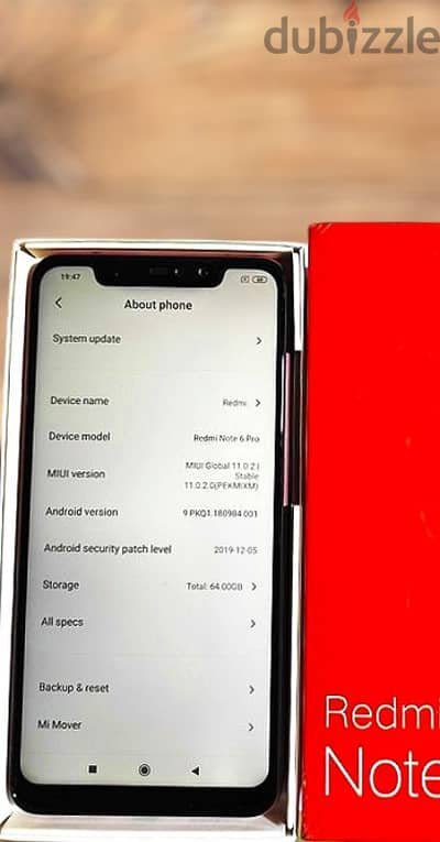 شاومى نوت 6برو حاله فوق فوق الممتازه بكل مشتملاته