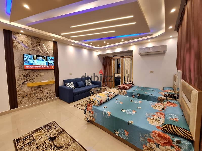 Luxuriously furnished hotel studio, fully air-conditioned, with all appliances and luxuries, in a prime location in Nasr City, on Abbas El Akkad Stree 0