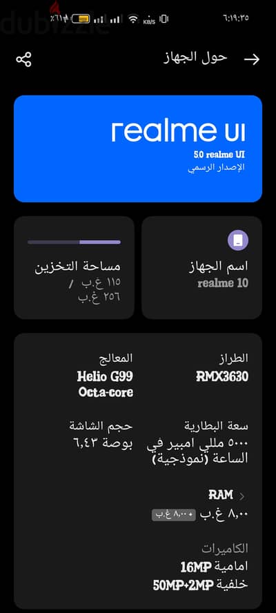 هاتف ريلمي 10 256