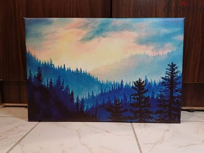 30x43 foggy forest printed canvas