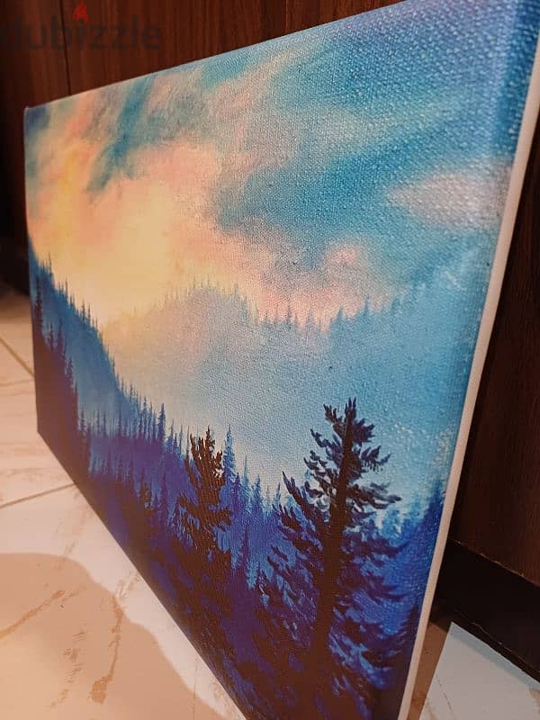 30x43 foggy forest printed canvas 1