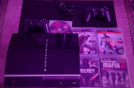 Lightly Used PlayStation 3 (Fat) with 7 Games and Two Controllers