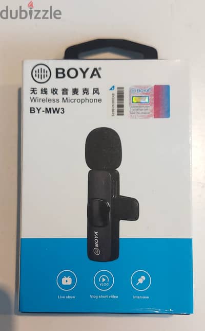 مايك بويا وايرلس Boya microphone mw3 wireless جديد