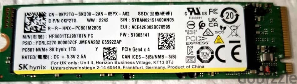 SK hynix NVMe SSD for Laptop 1 TB