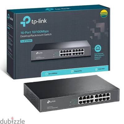 سويتش tp link 16 port جديد متبرشم بالبلاستيك بتاعه