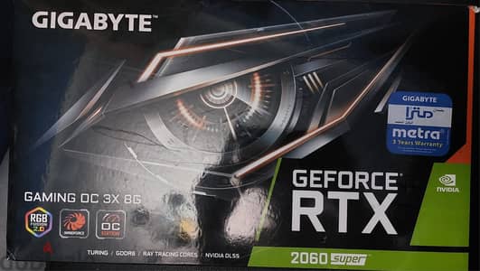 كارت شاشة RTX 2060 super gaming oc gigabyte 8tb