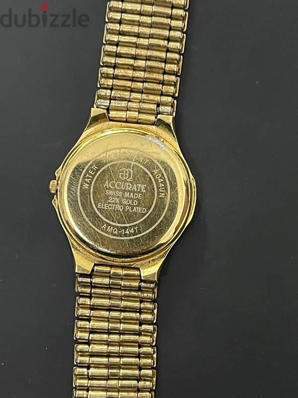 Accurate Watch Swiss Made Gold plated 22k اكيوريت 2