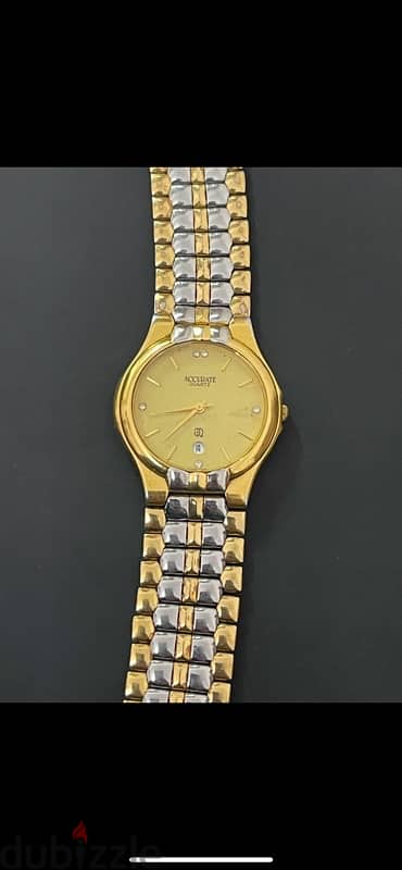 Accurate Watch Swiss Made Gold plated 22k اكيوريت 3