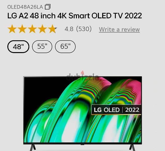 شاشه زيرو LG OLED 48 A2 جديده 2