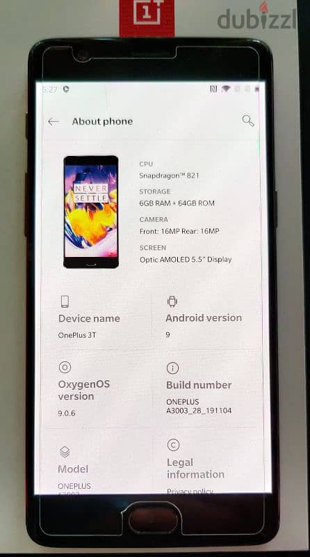 OnePlus 3T with all original box +charger 6