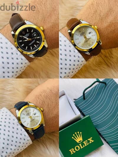 ساعة Rolex جلد ( السعر شامل التوصيل الي جميع المحافظات)