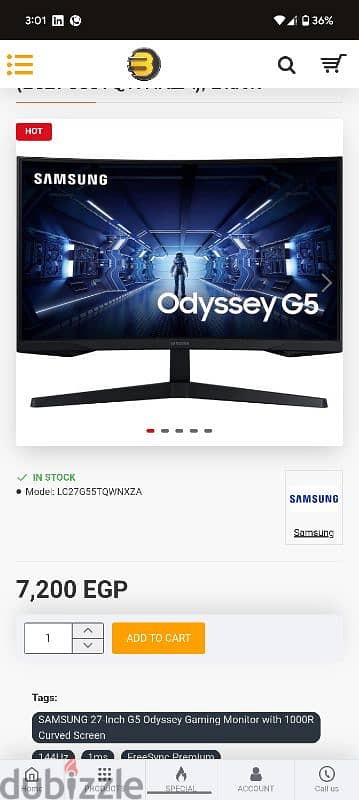 samsung odessy g5 144h 27insh 2k