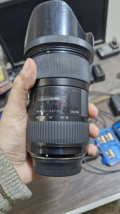 للبيع عدسة sigma 18-35 f1.8 nikon  معاه كل حجته منغير الكرتونة