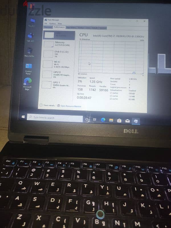 Dell presition 3520  سابع i7  hQتاتش اسكرين 4