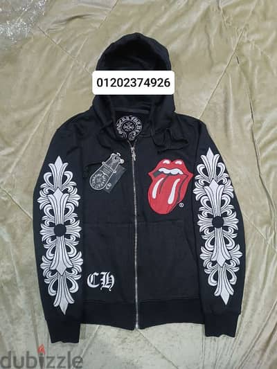 CHROME HEARTS X ROLLING STONES ZIP UP HOODIE