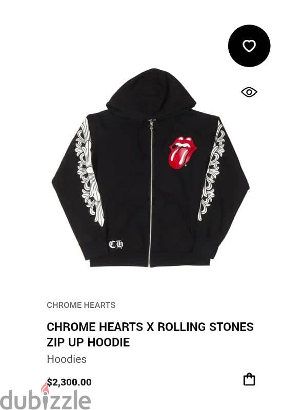 CHROME HEARTS X ROLLING STONES ZIP UP HOODIE 5