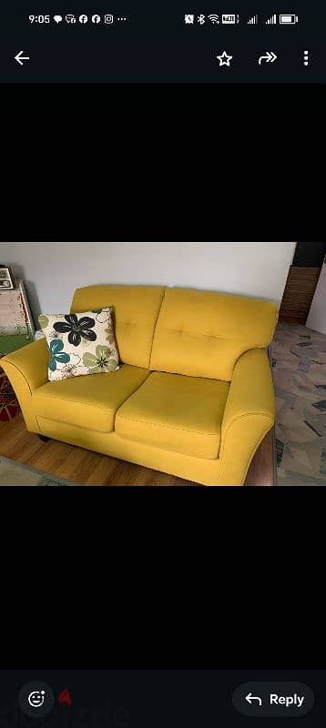 ليفنج ٢ كنبه و١ كرسي  من محل Hub furniture 3