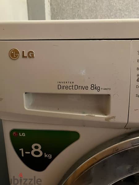 LG 8kg washing machineغساله ل ج 2