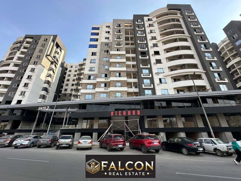 Commercial shop (ground floor) Ready to move Guaranteed opportunity to invest in Rich Point Mall directly in front of Cairo Airport in installment 0