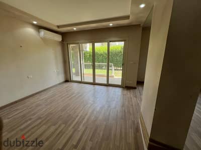 For rent an apartment with a garden, kitchen, air conditioners, and a distinctive view in The Address Compound, Sheikh Zayed