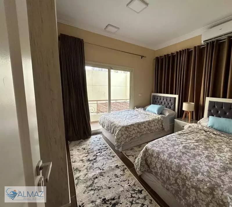 Fully furnished air-conditioned apartment for rent in Banafseg 11 villas in the First Settlement 0