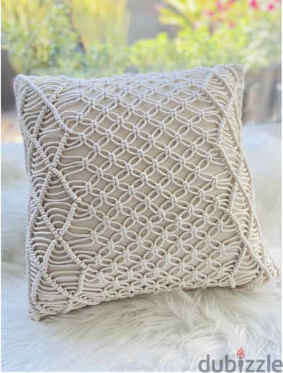 Macrame Boho Throw Pillow Gorgeous Cover for Couch. Sofa. Bed. and Ben