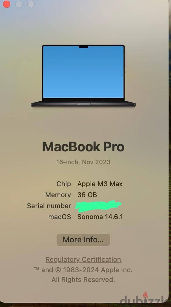 macbook pro m3 max 16 inch 36GB ram 1TB SSD 1