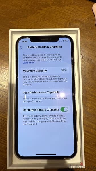 iphone xs as NEW battery 97% with box 3