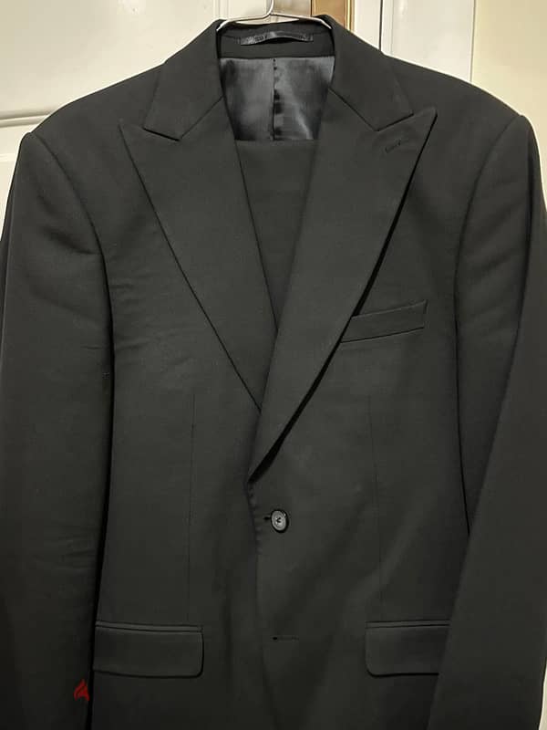 Slim Fit Peak Lapel with Vest Suit - Black 1