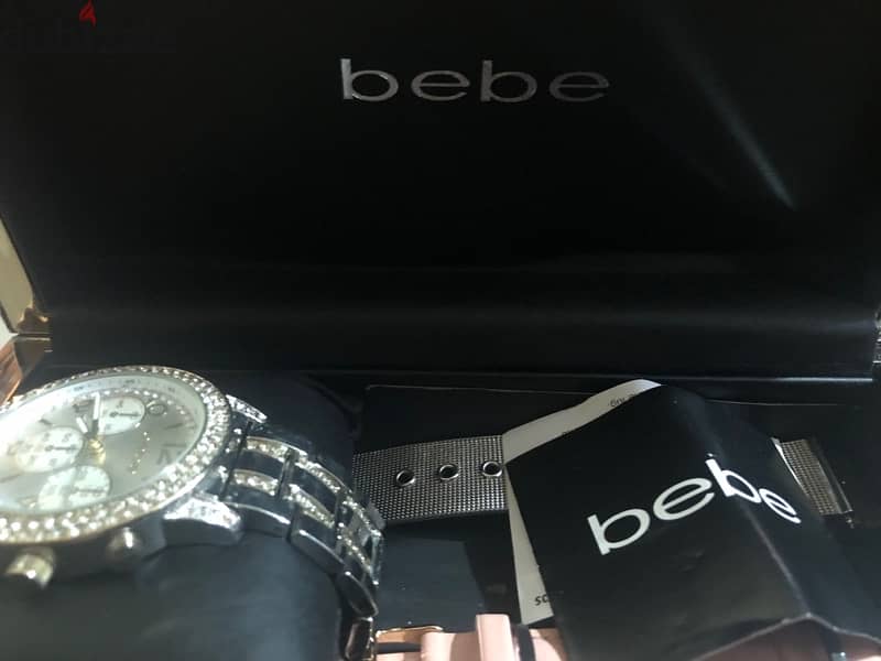 original bebe watch with 3 straps 1