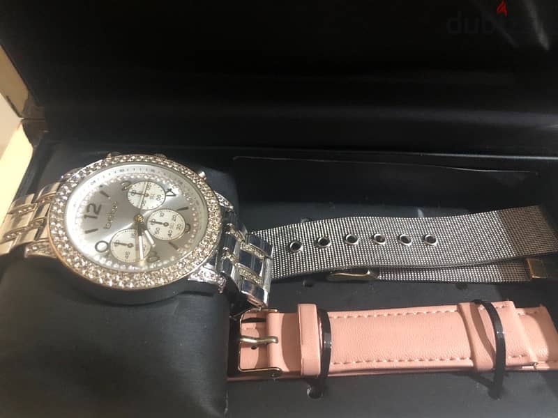 original bebe watch with 3 straps 2