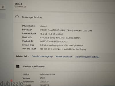 lenovo x1 carbon i7 10th gen لاب توب لينوفو جيل عاشر